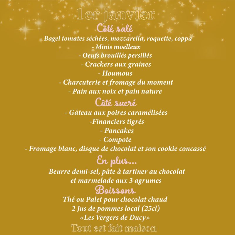 Brunch du dimanche 1 Janvier