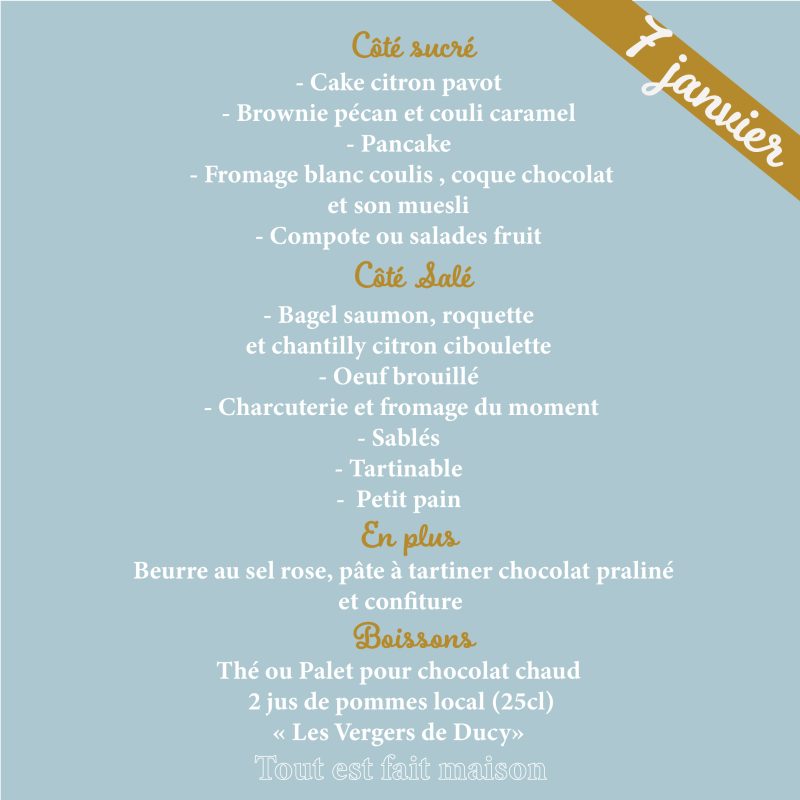Brunch du samedi 07 Janvier pour 2
