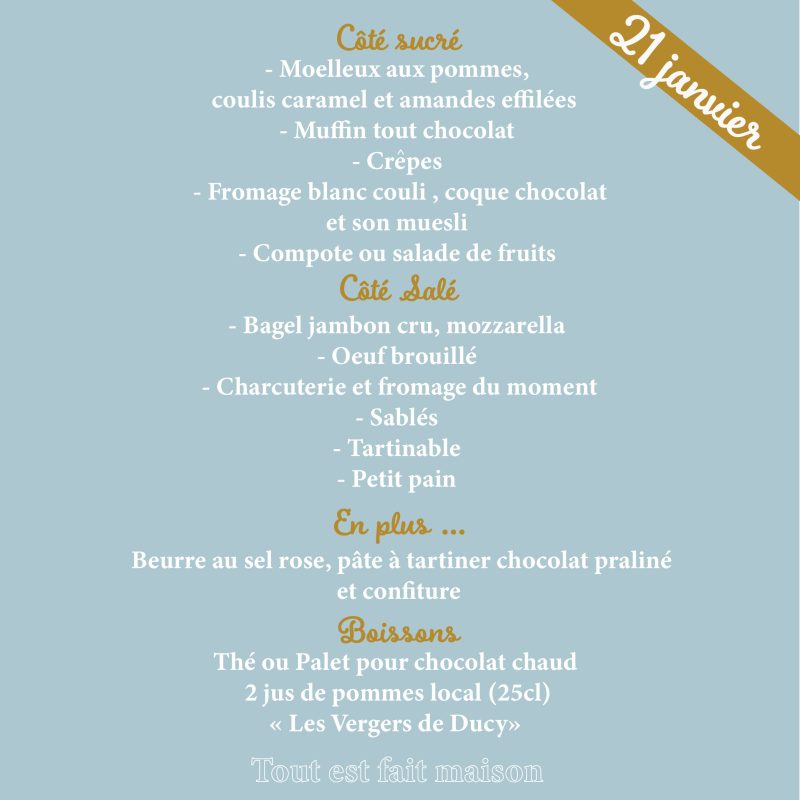 Brunch du samedi 21 Janvier pour 2