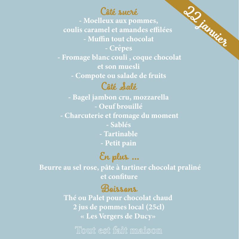Brunch du dimanche 22 Janvier pour 2