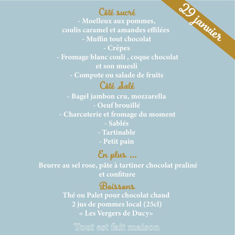 Brunch du dimanche 29 Janvier pour 2