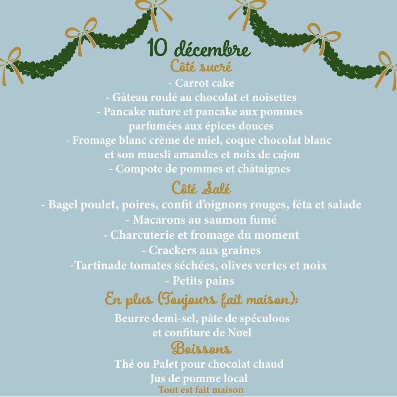 Brunch du samedi 10 Décembre pour 2