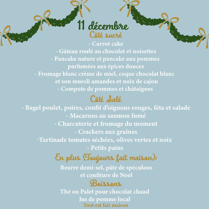 Brunch du dimanche 11 Décembre pour 2