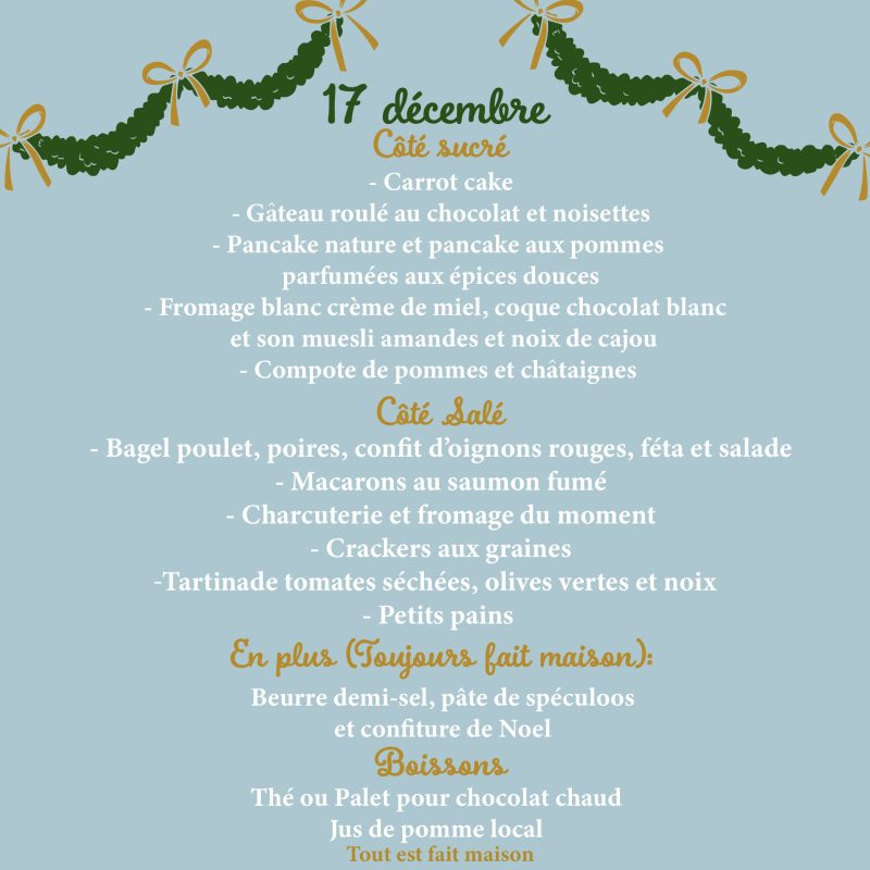 Brunch du samedi 17 Décembre pour 2