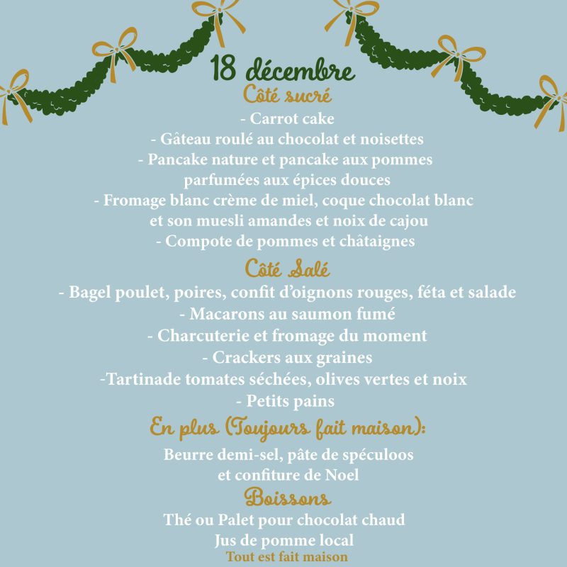 Brunch du dimanche 18 Décembre pour 2