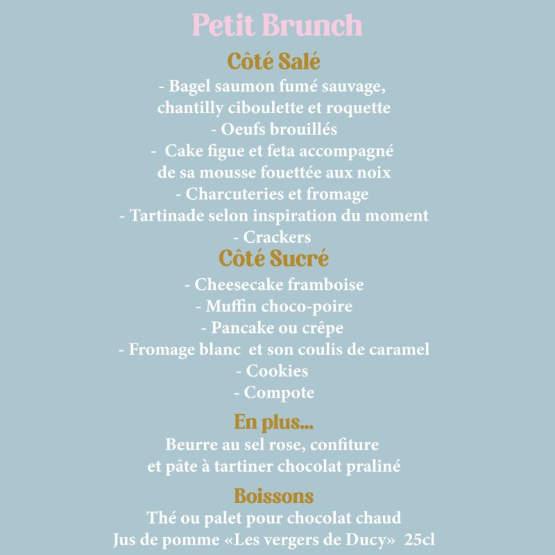 Menu Brunch Mars Caen