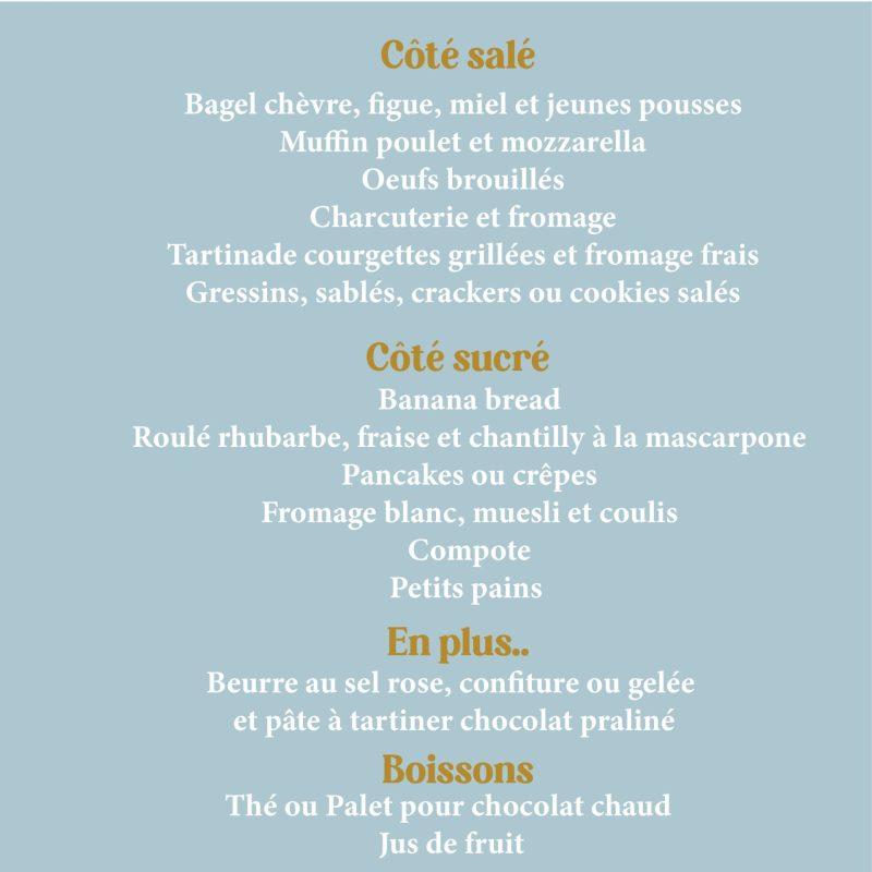 Brunch du samedi 20 mai pour 2 personnes